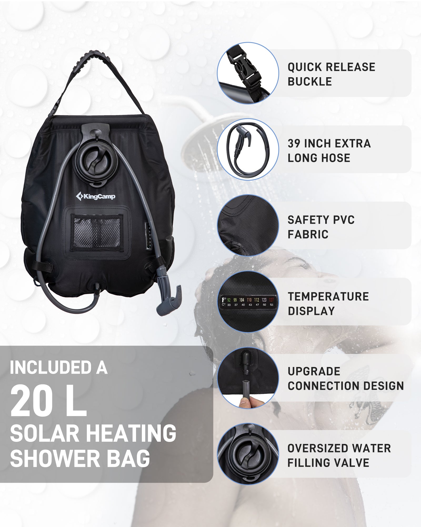 MARASUSA Single Privacy Shelter with 20L Solar Shower Bag