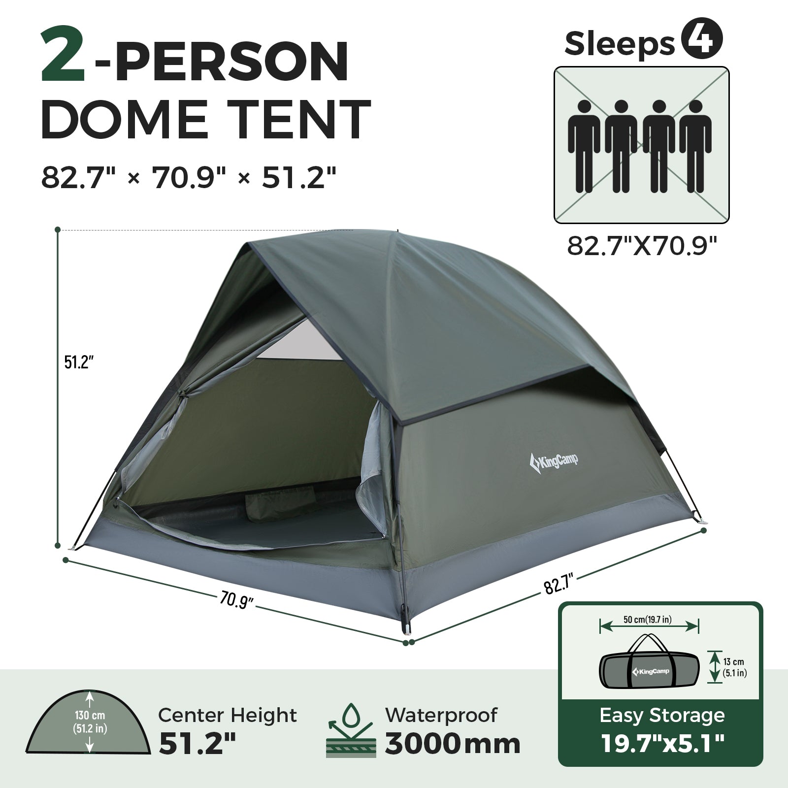 HOLIDAY PRO II 2-Person Camping Tent – KingCamp