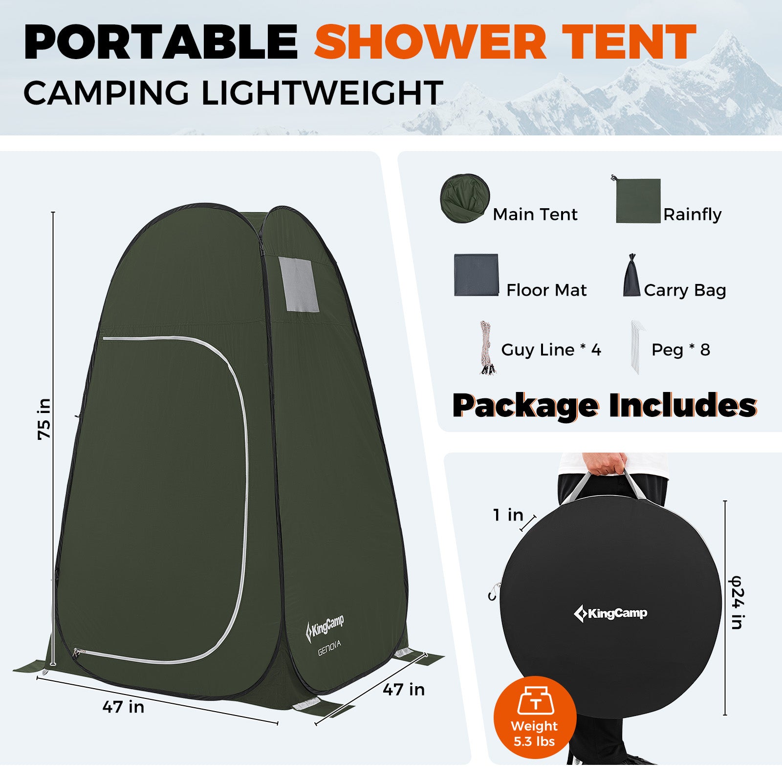 MARASUSA POP Instant Privacy Tent