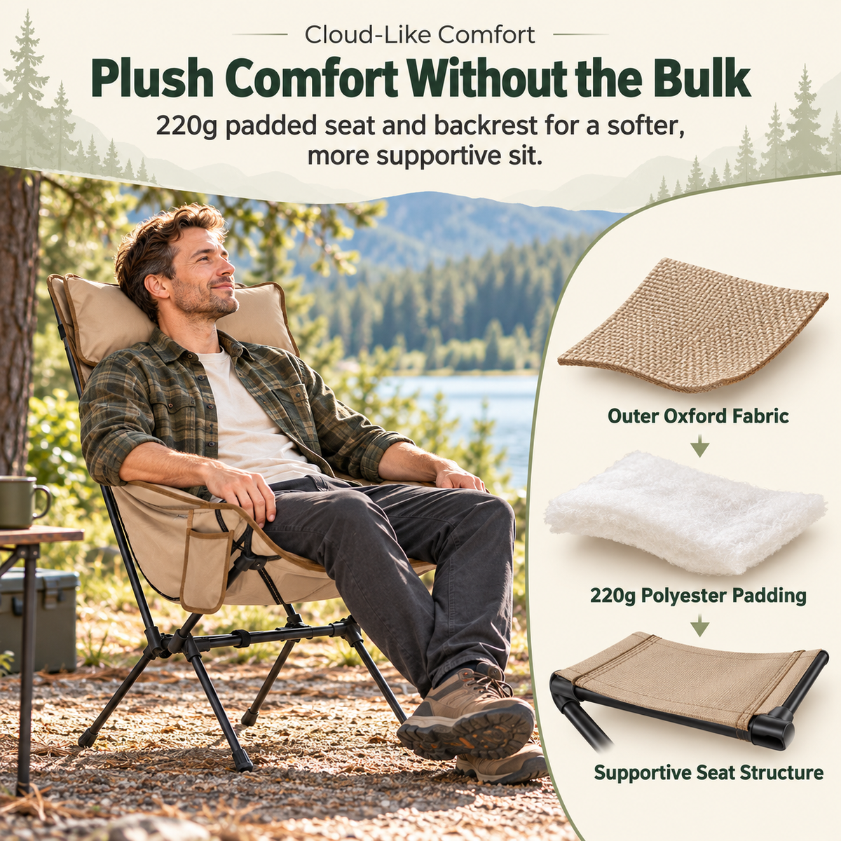 BALSA C20 Padded High Back Camping Chair