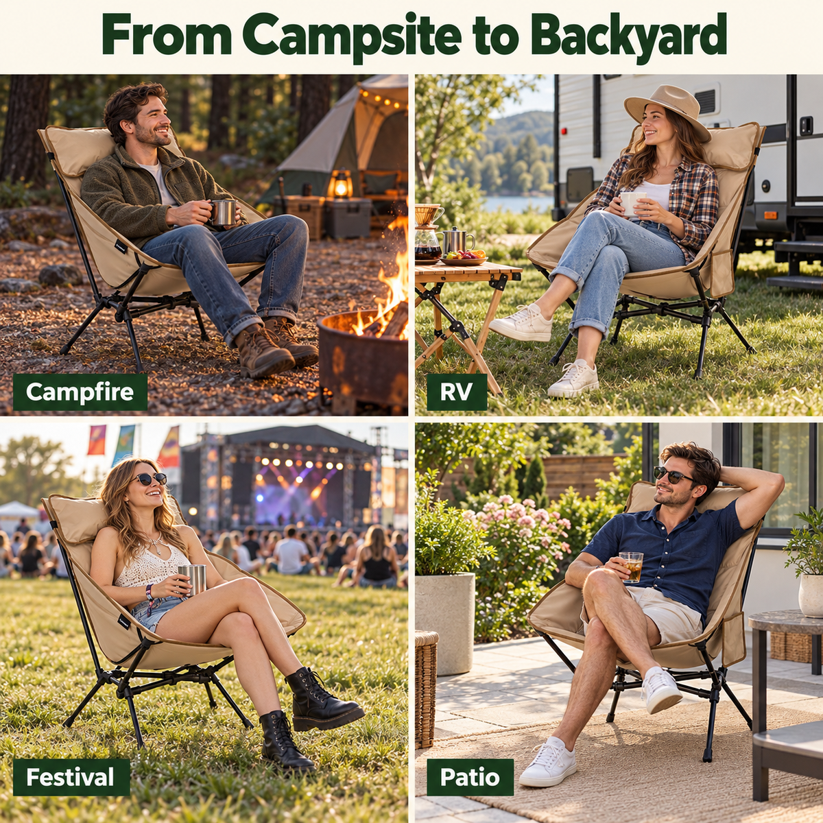 BALSA C20 Padded High Back Camping Chair