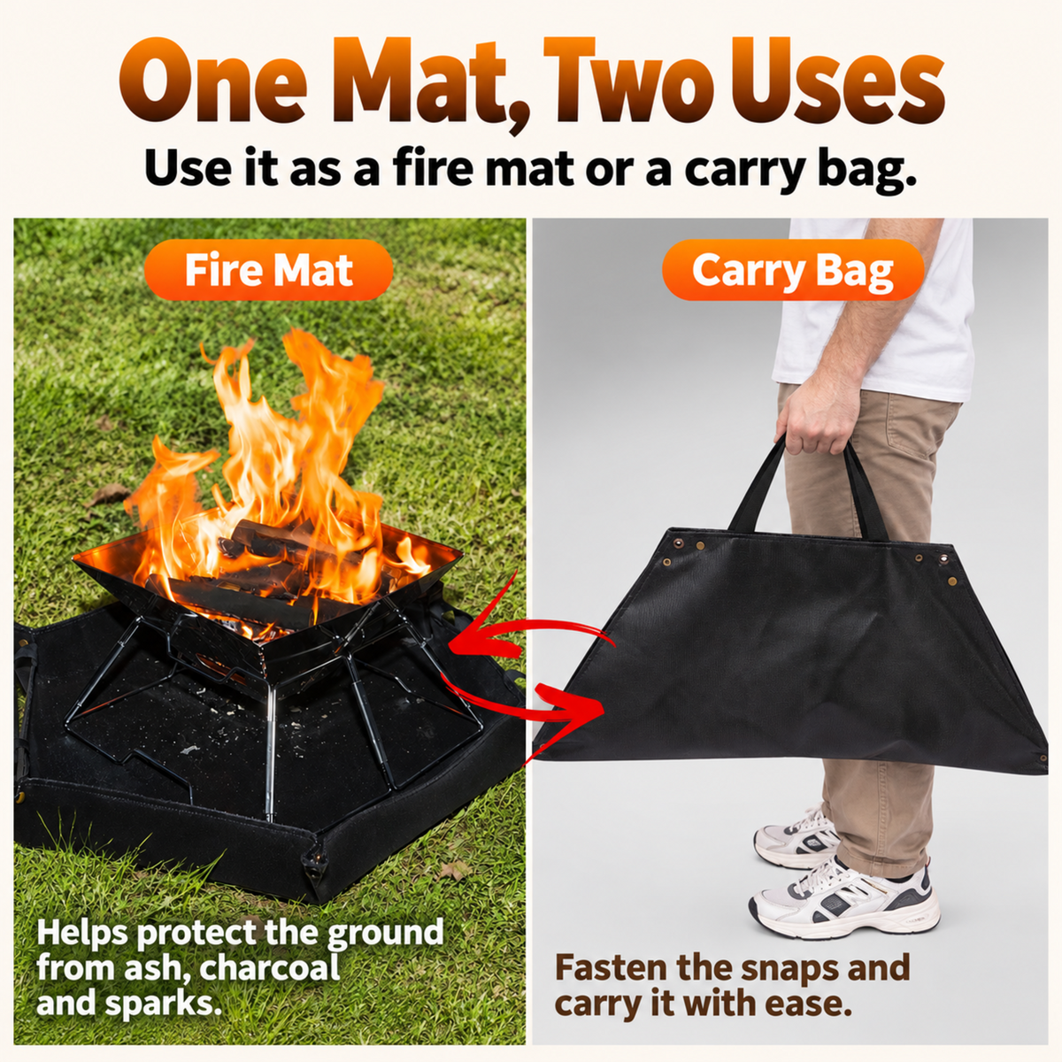 Hexagonal Fireproof Fire Pit Mat