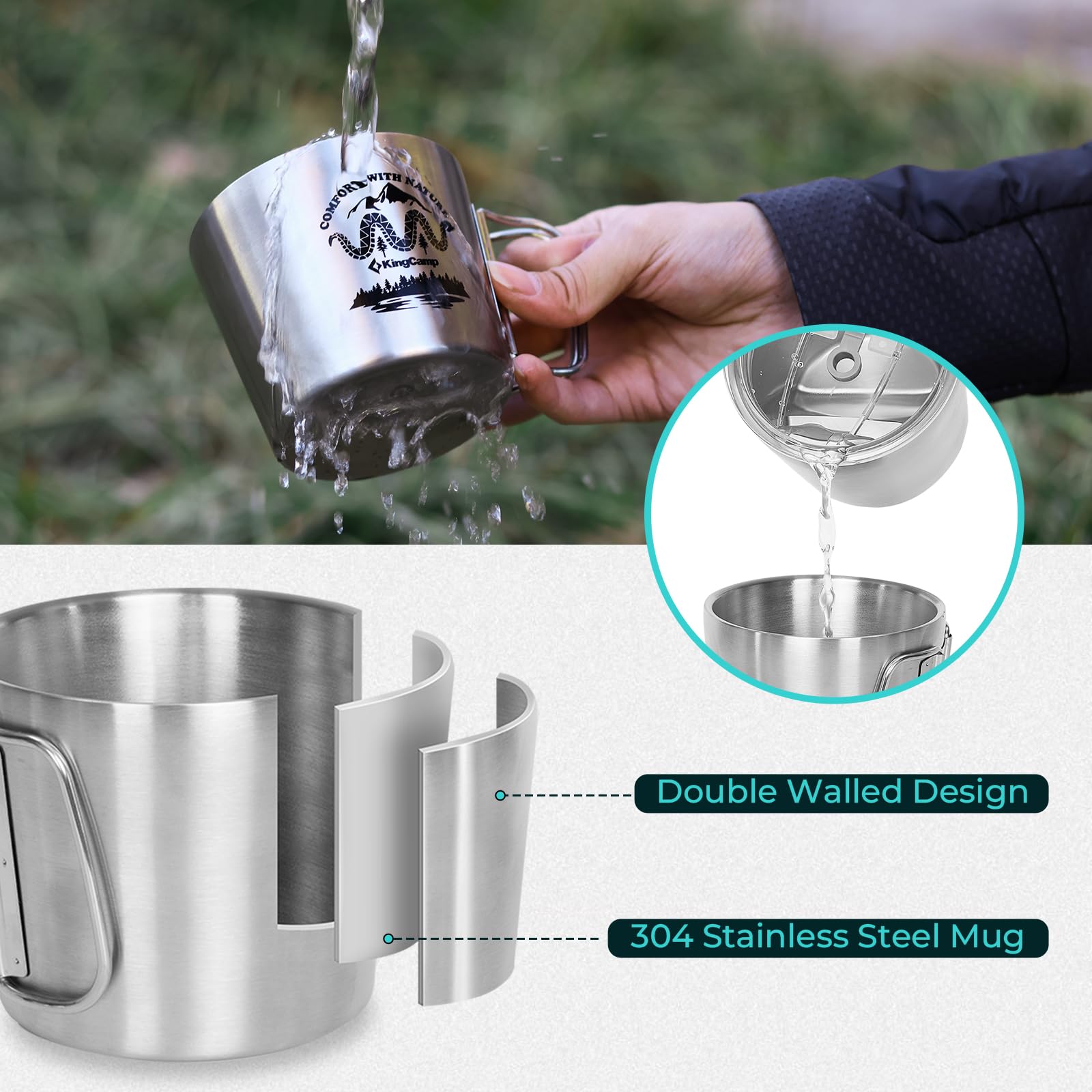 KingCamp 350ml Stainless Steel Cup with Lid_11