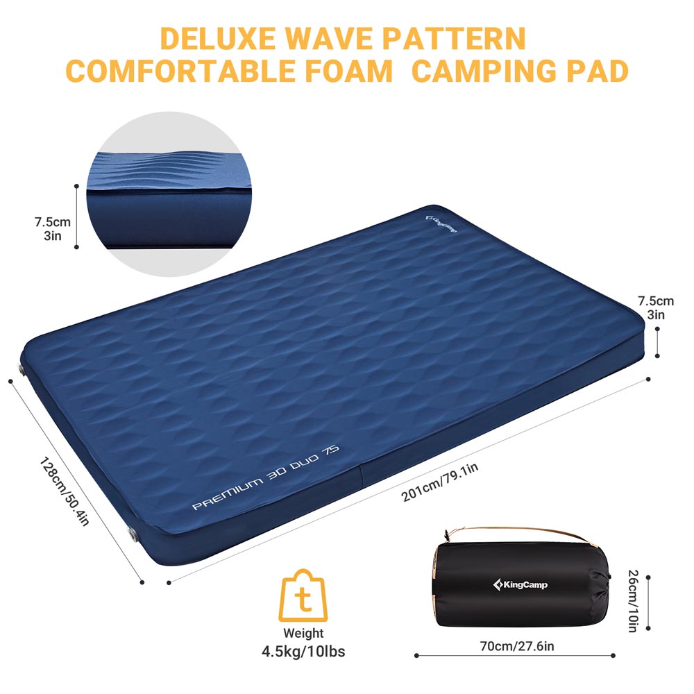KingCamp Premium 3D DUO 7.5 Double Sleeping Pad