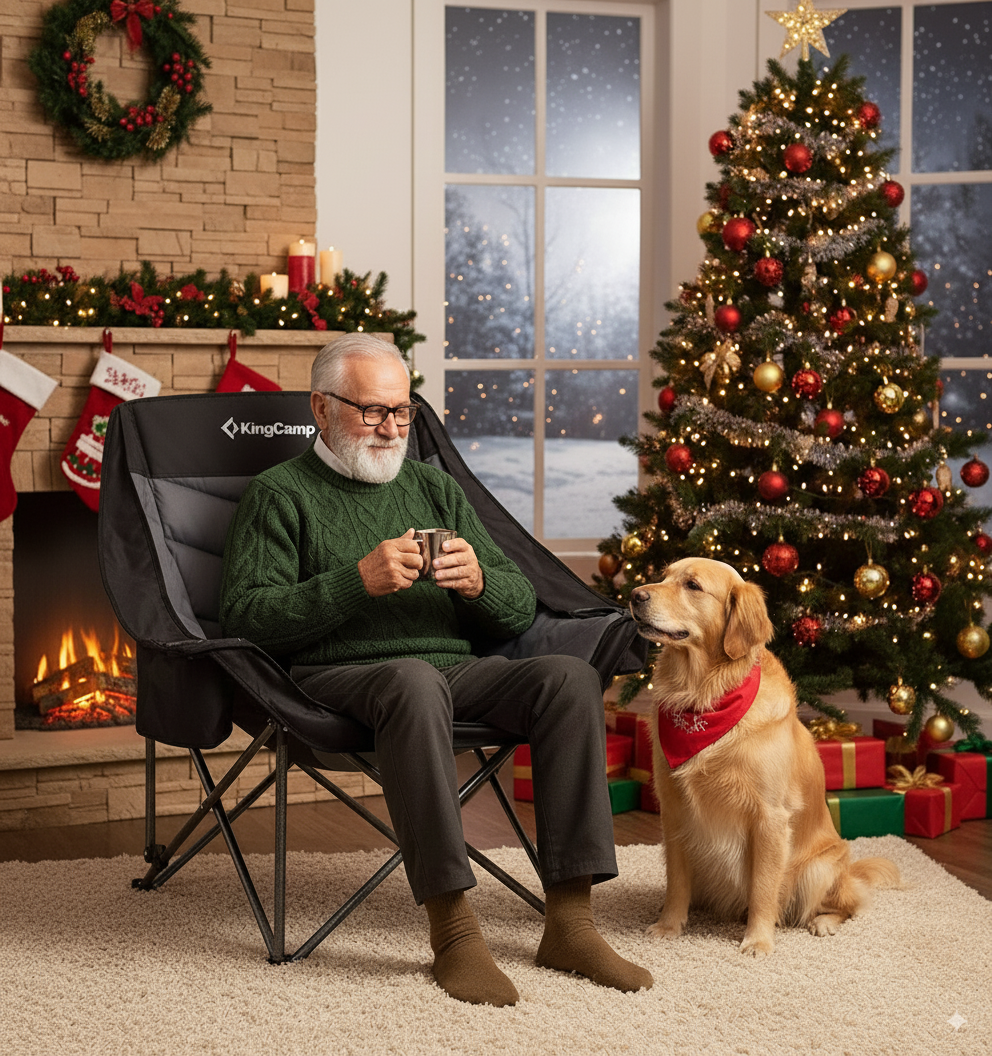 KingCamp CANNA C10 PLUS Heated Camping Chair - Oversized Single Chair with 3 Heat Settings