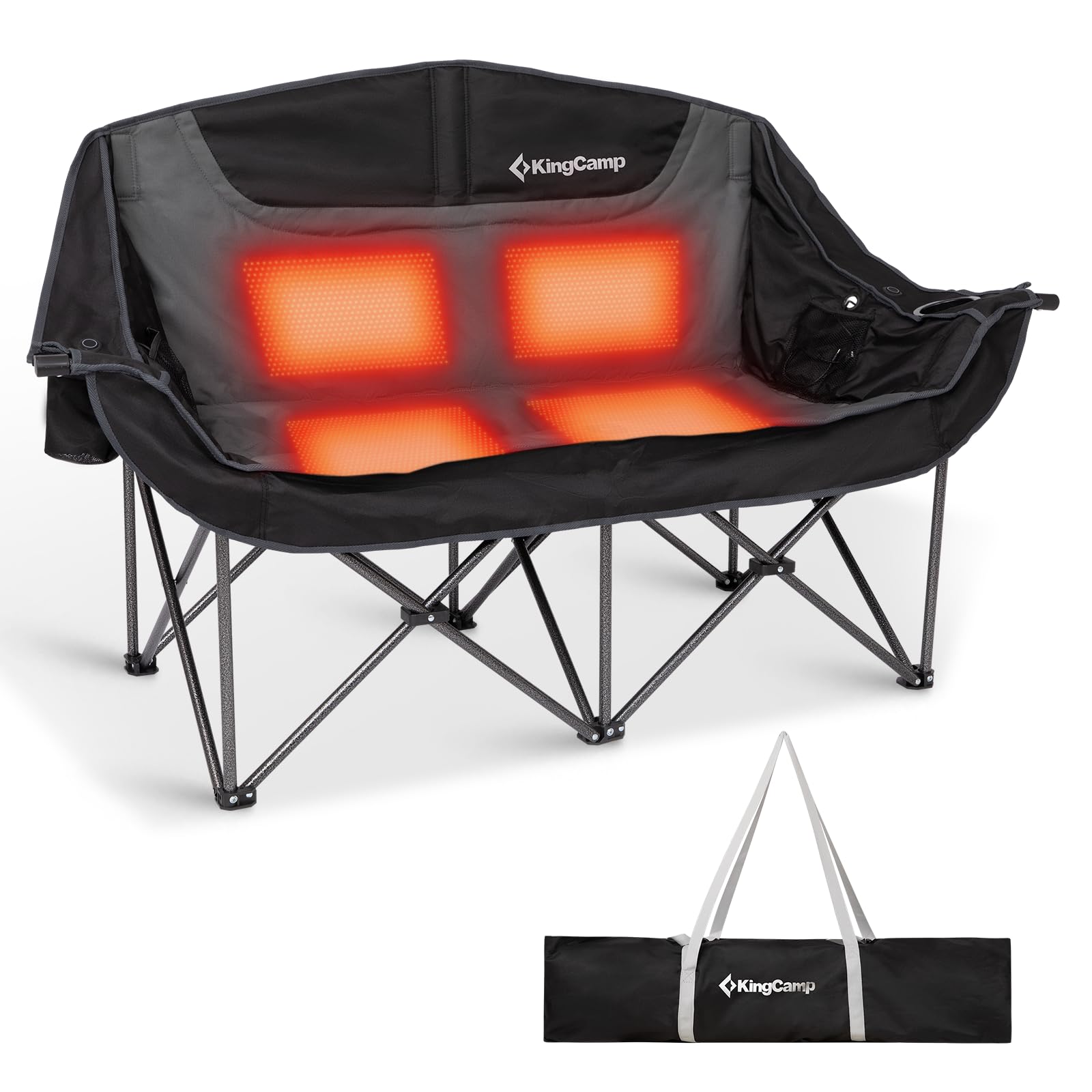 KingCamp CANNA C20 PLUS Heated Loveseat Camping Chair - 2-Person Overs