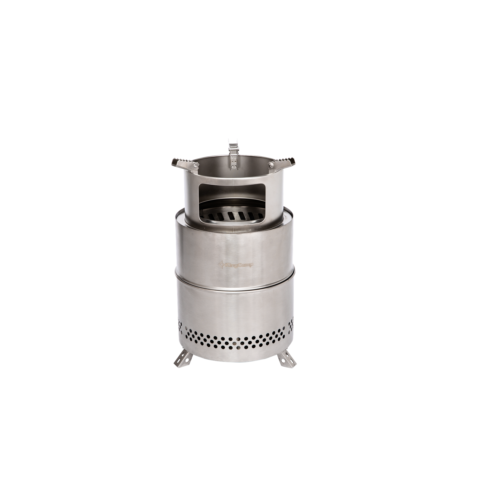 KingCamp FIREWOOD M Folding Wood Stove, Portable Stainless Steel Campfire Stove for Camping, BBQ, Cooking & Boiling Water