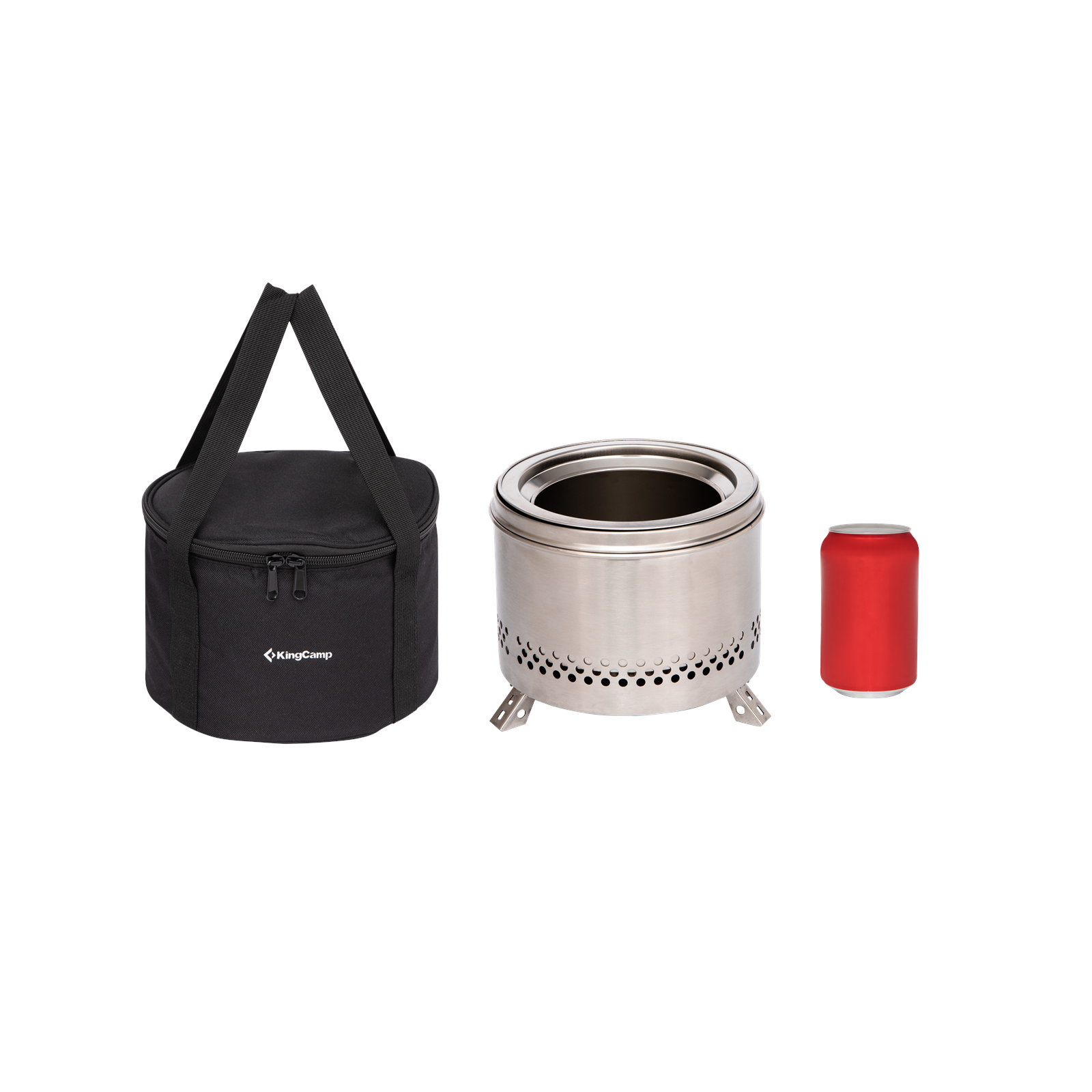 KingCamp FIREWOOD M Folding Wood Stove, Portable Stainless Steel Campfire Stove for Camping, BBQ, Cooking & Boiling Water