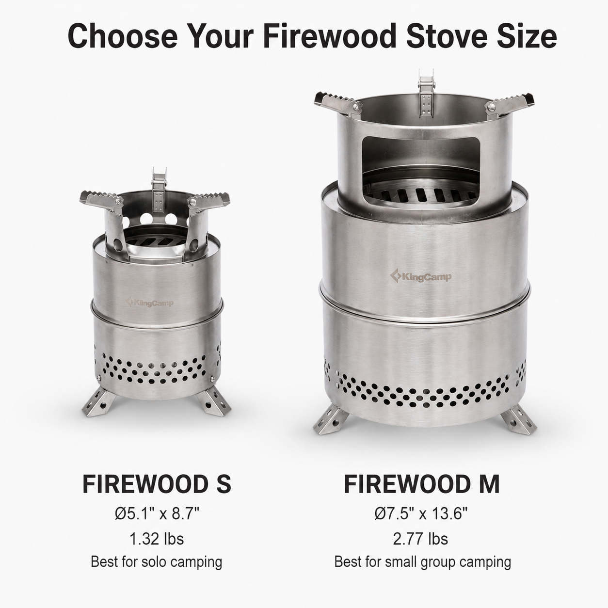 KingCamp FIREWOOD Folding Wood Stove One Stove Series. Two Sizes. Endless Outdoor Cooking Possibilities.
