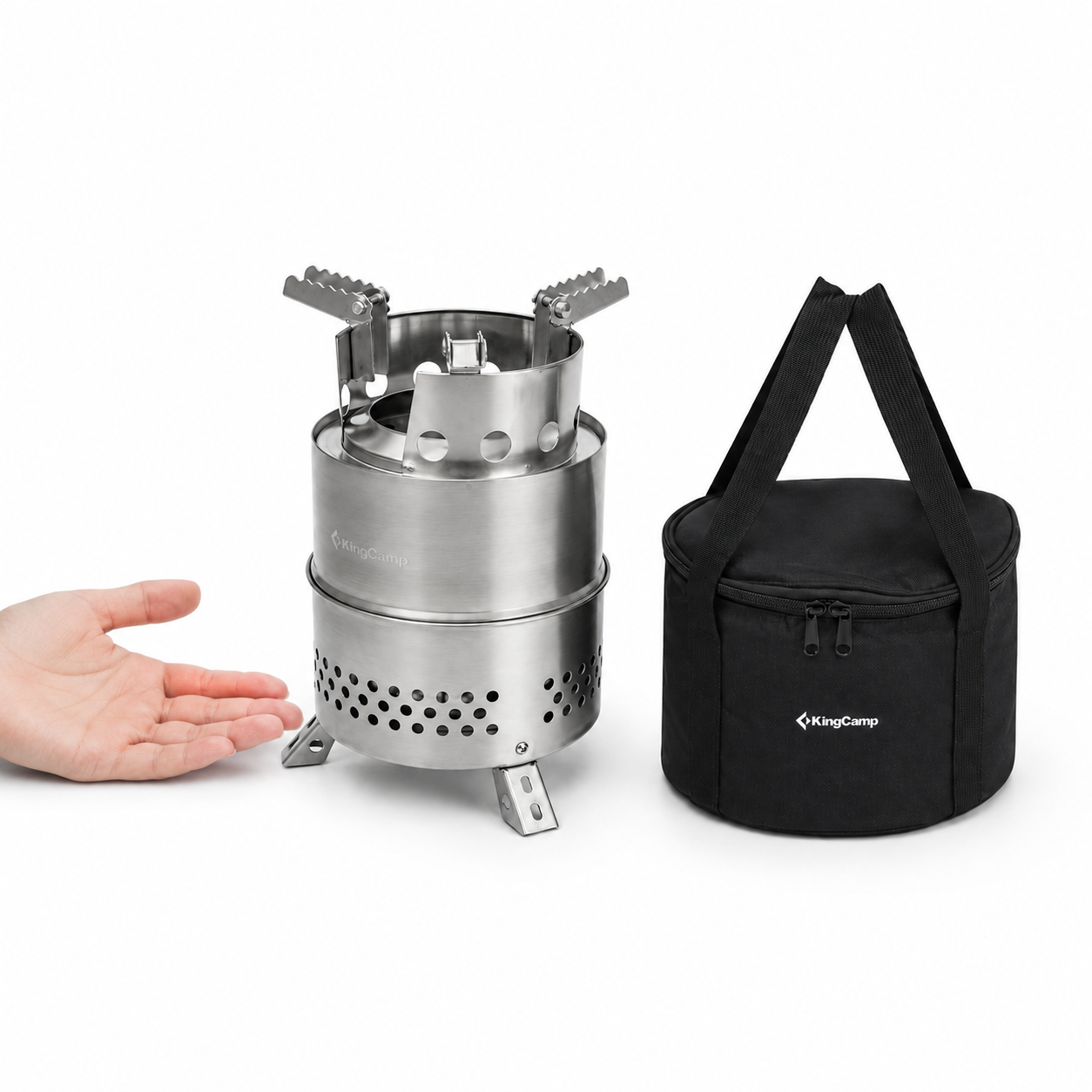 KingCamp FIREWOOD S Mini Folding Wood Stove, Ultralight Stainless Steel Camp Stove for Solo Camping, Hiking & Outdoor Cooking