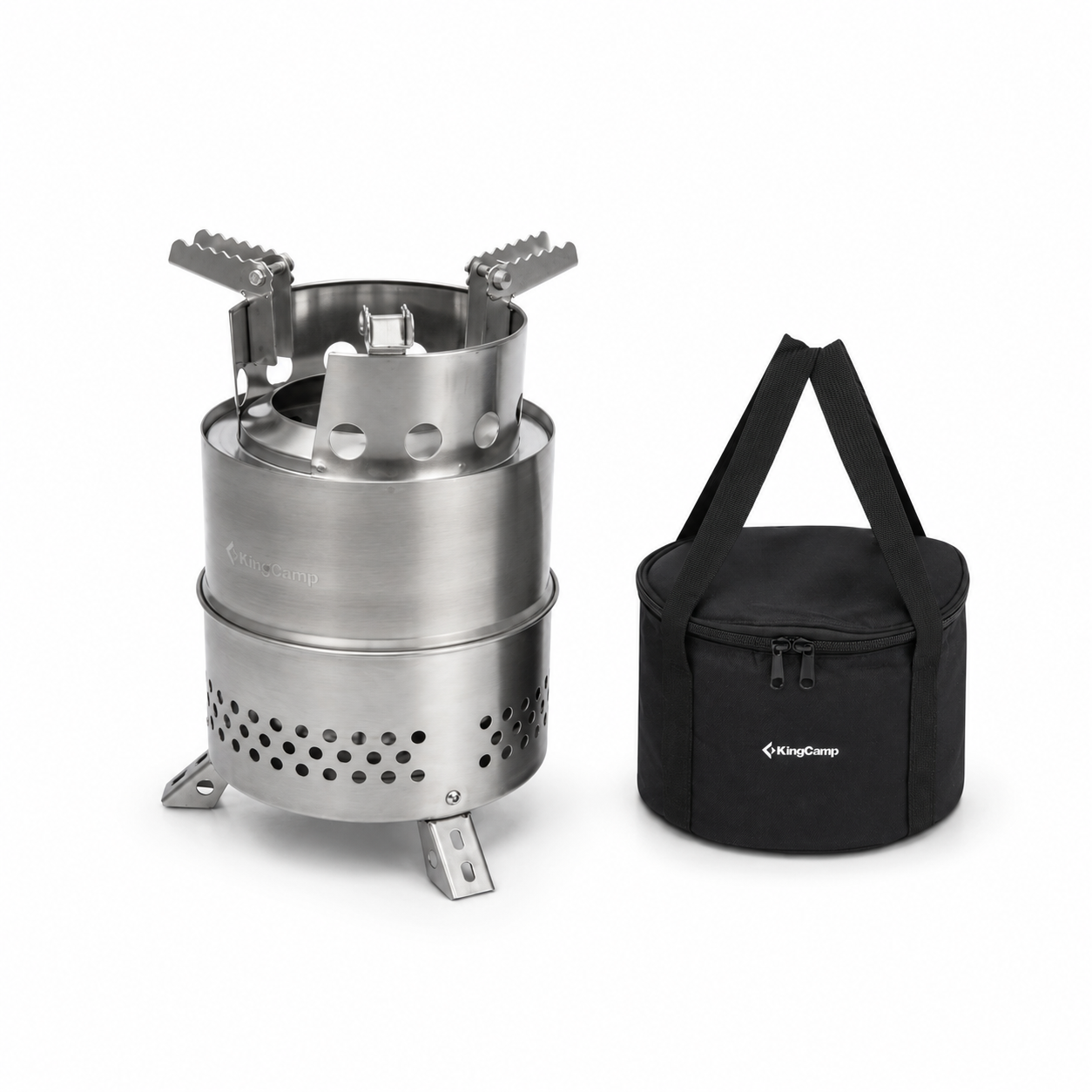 KingCamp FIREWOOD S Mini Folding Wood Stove, Ultralight Stainless Steel Camp Stove for Solo Camping, Hiking & Outdoor Cooking