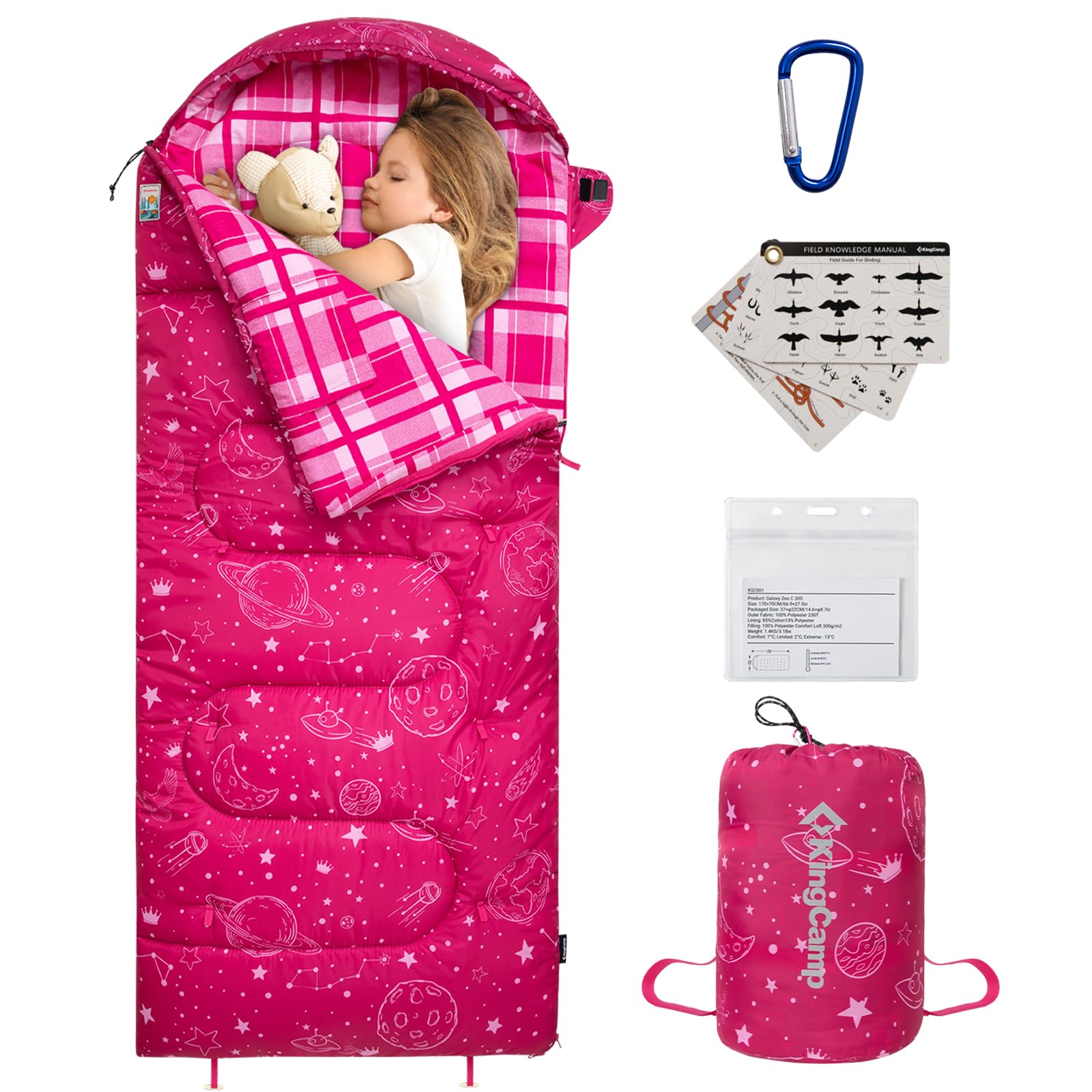 Galaxy Zoo C 300 Kids Sleeping Bag Adjustable Length – KingCamp
