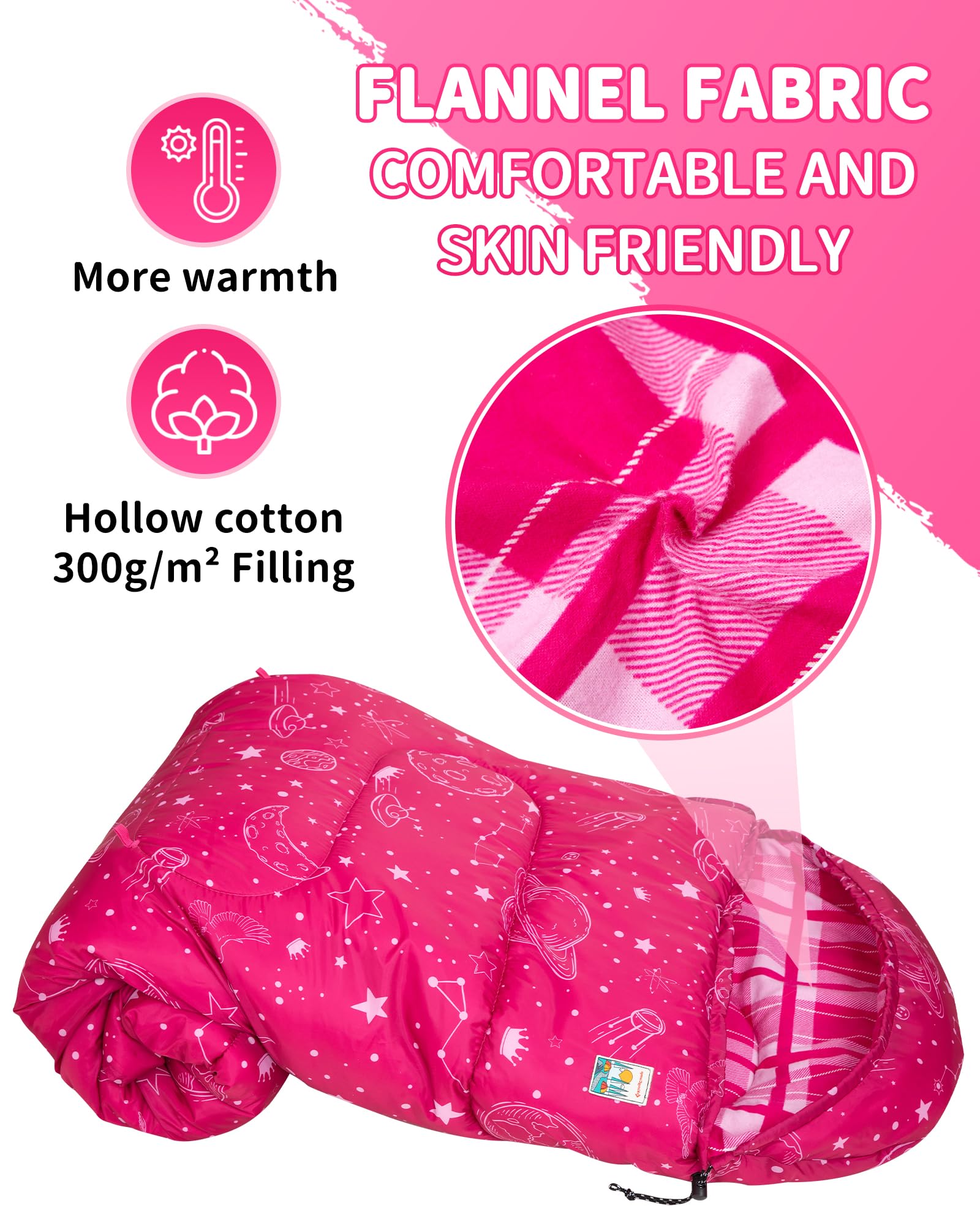 Galaxy Zoo C 300 Kids Sleeping Bag Adjustable Length – KingCamp