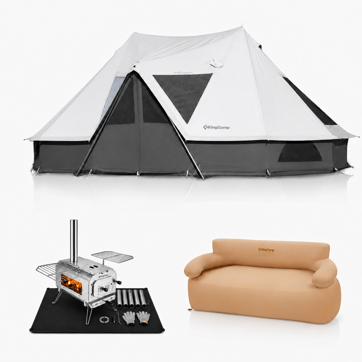 KingCamp KHAN Palace Ultimate Outdoor Camping 3-in-1 Bundle