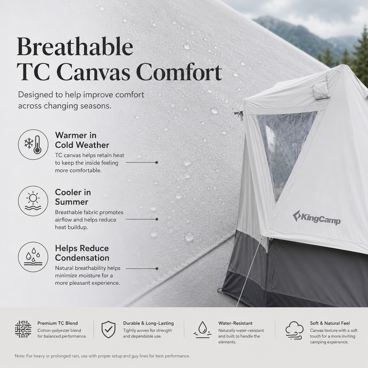 KHAN VILLA 15FT TC Canvas Glamping Tent with Stove Jack