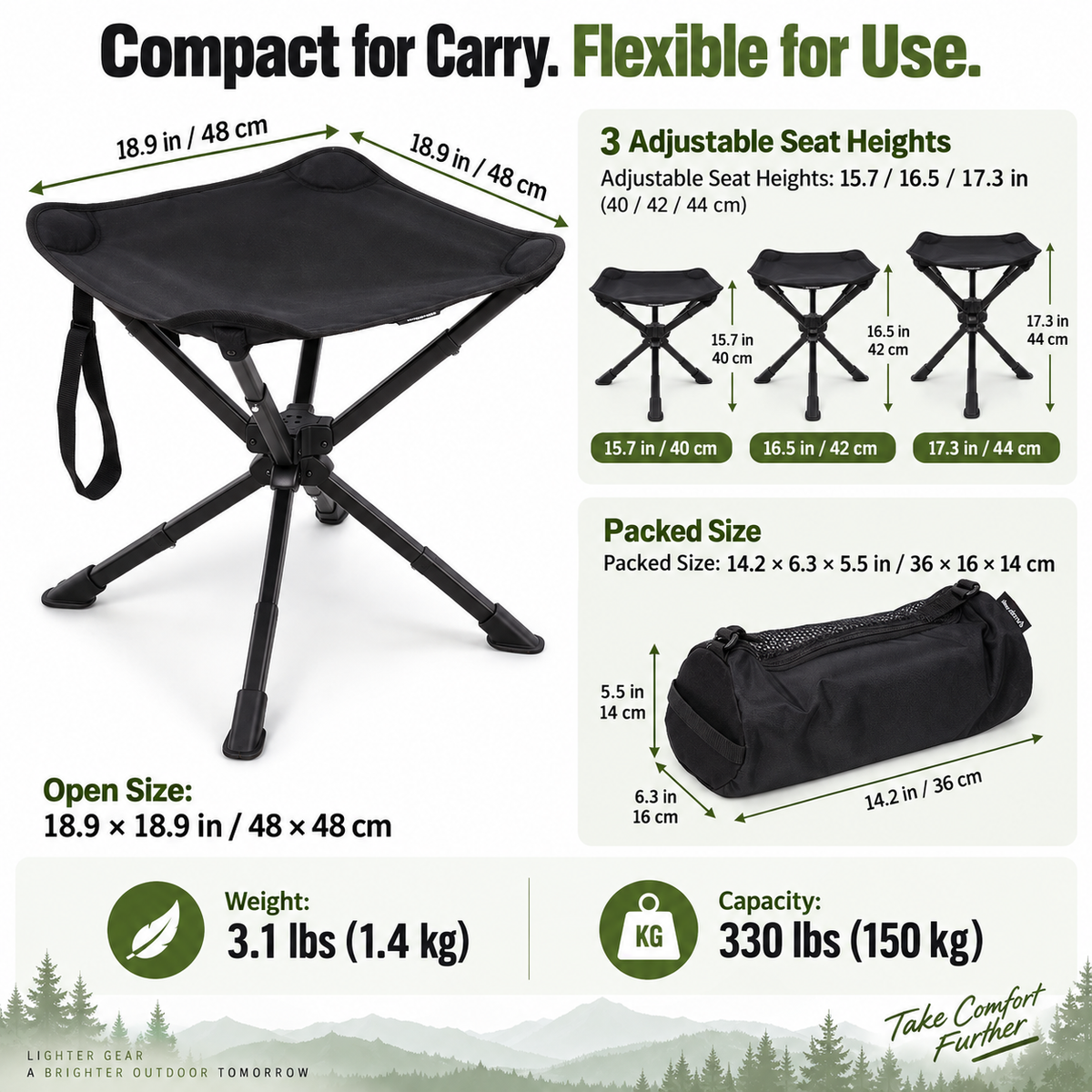 Lightweight Swivel Camping Stool