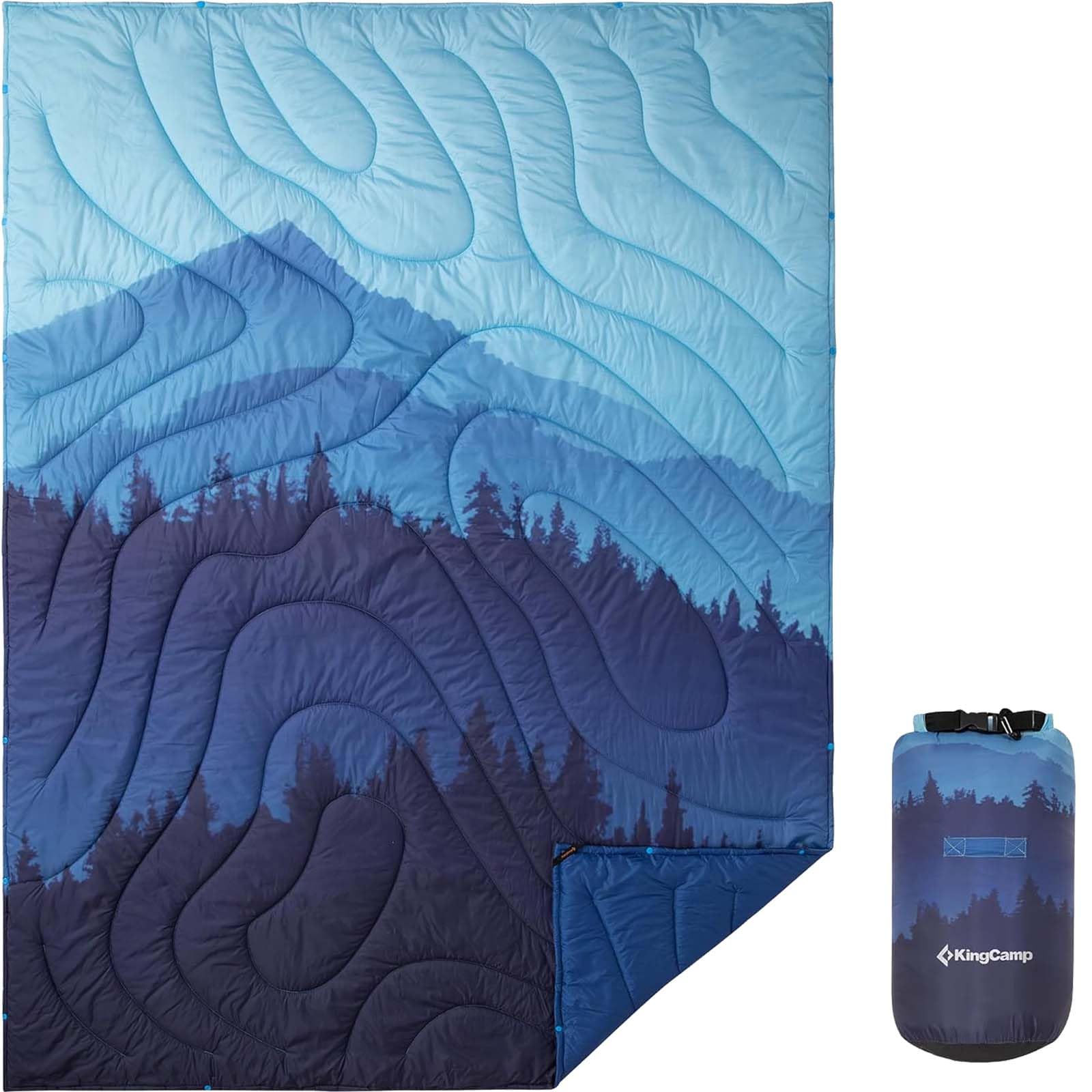 KingCamp SMART 150 XL Ultralight Camping Blanket ¨C Packable, Wearable & Water-Repellent for Outdoor & Stadium Use