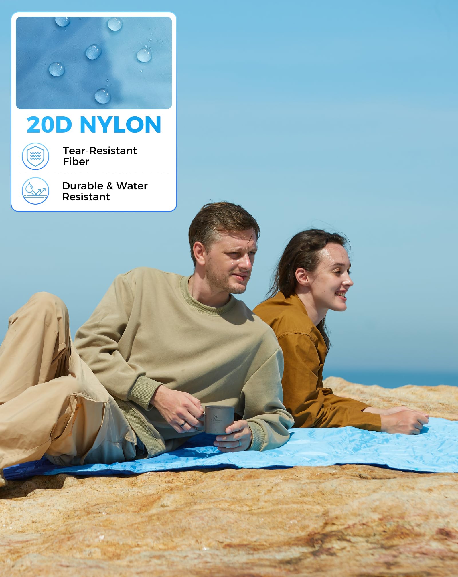 KingCamp SMART 150 XL Ultralight Camping Blanket ¨C Packable, Wearable & Water-Repellent for Outdoor & Stadium Use