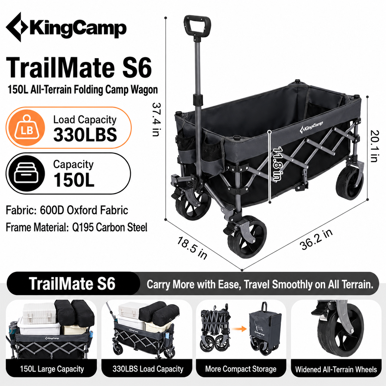 TrailMate S6 Compact Folding Wagon