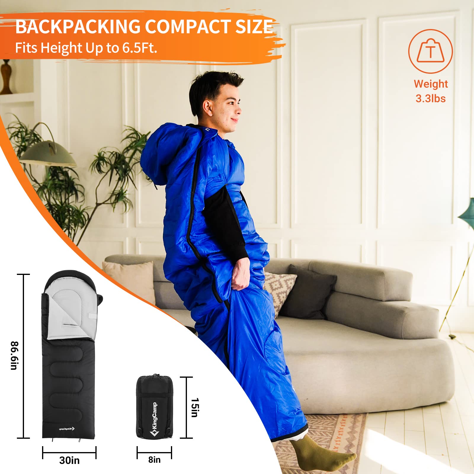 45F 3 4 Season Flannel Sleeping Bag