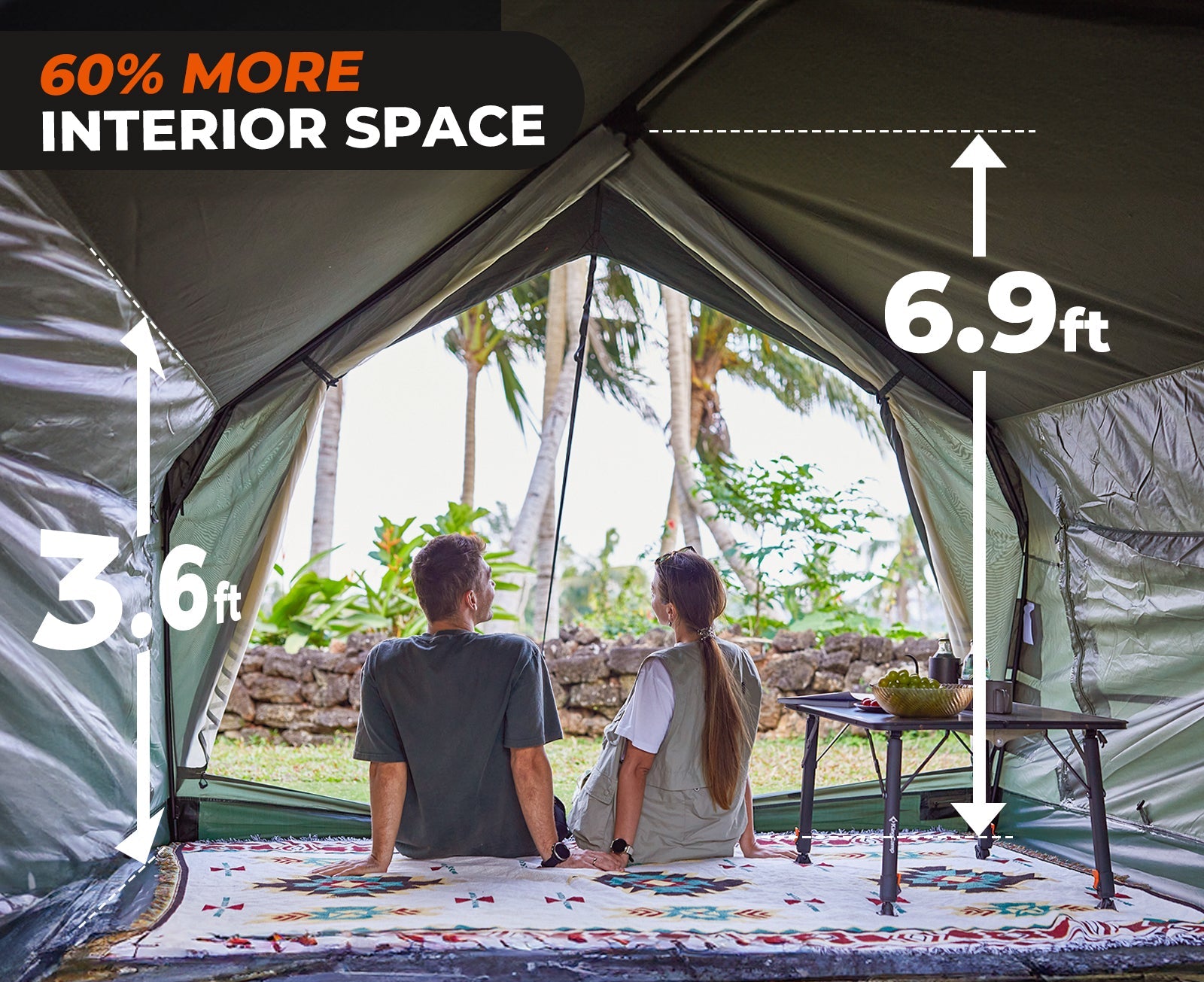 MOUNTAIN IN C5 Canvas Hot Tent | 5-6 Person Cabin Tent with Stove Jack