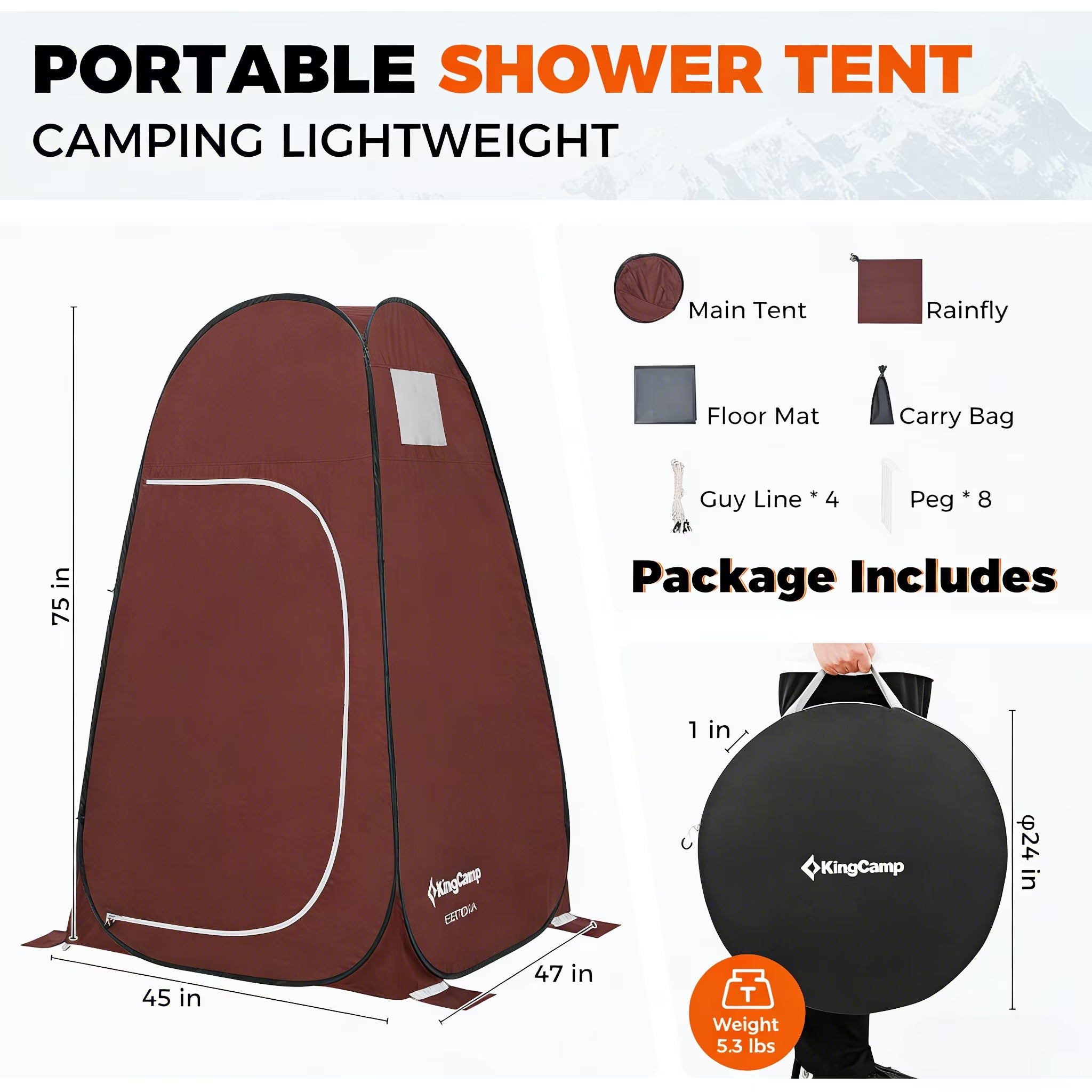 MARASUSA POP Instant Privacy Tent