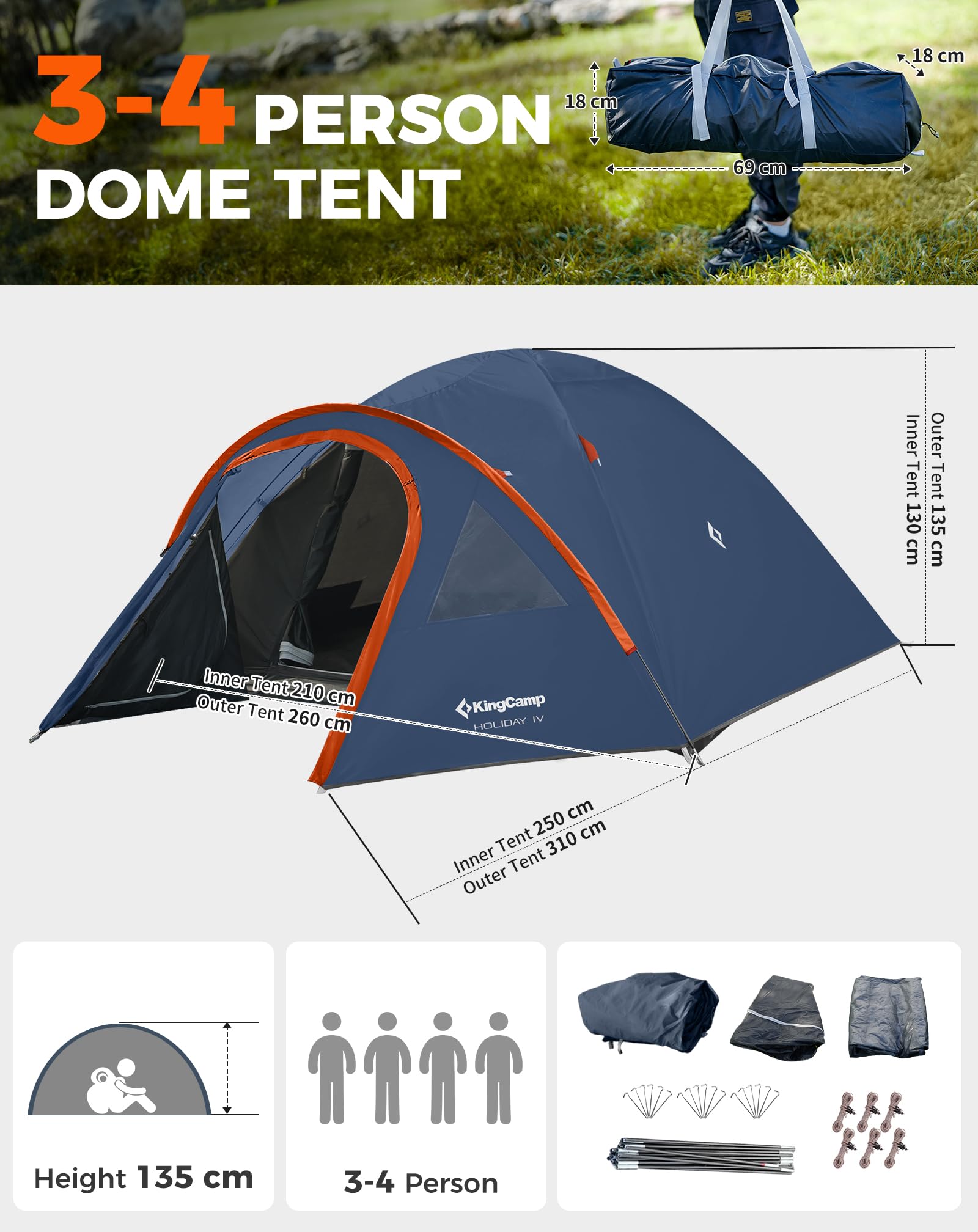 KingCamp HOLIDAY IV Camping Tent