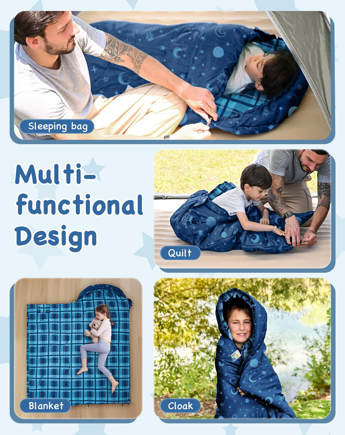 Galaxy Zoo C 300 Kids Sleeping Bag Adjustable Length