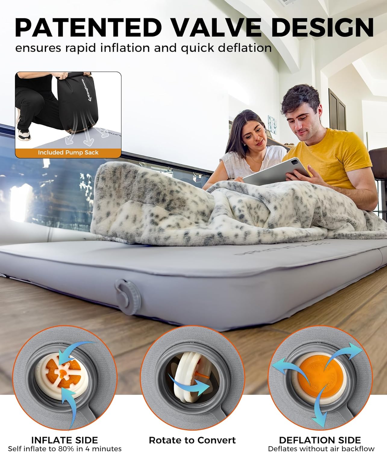 Buy 5.9'' Thick Self-Inflating Double Camping Sleeping Pad! – KingCamp