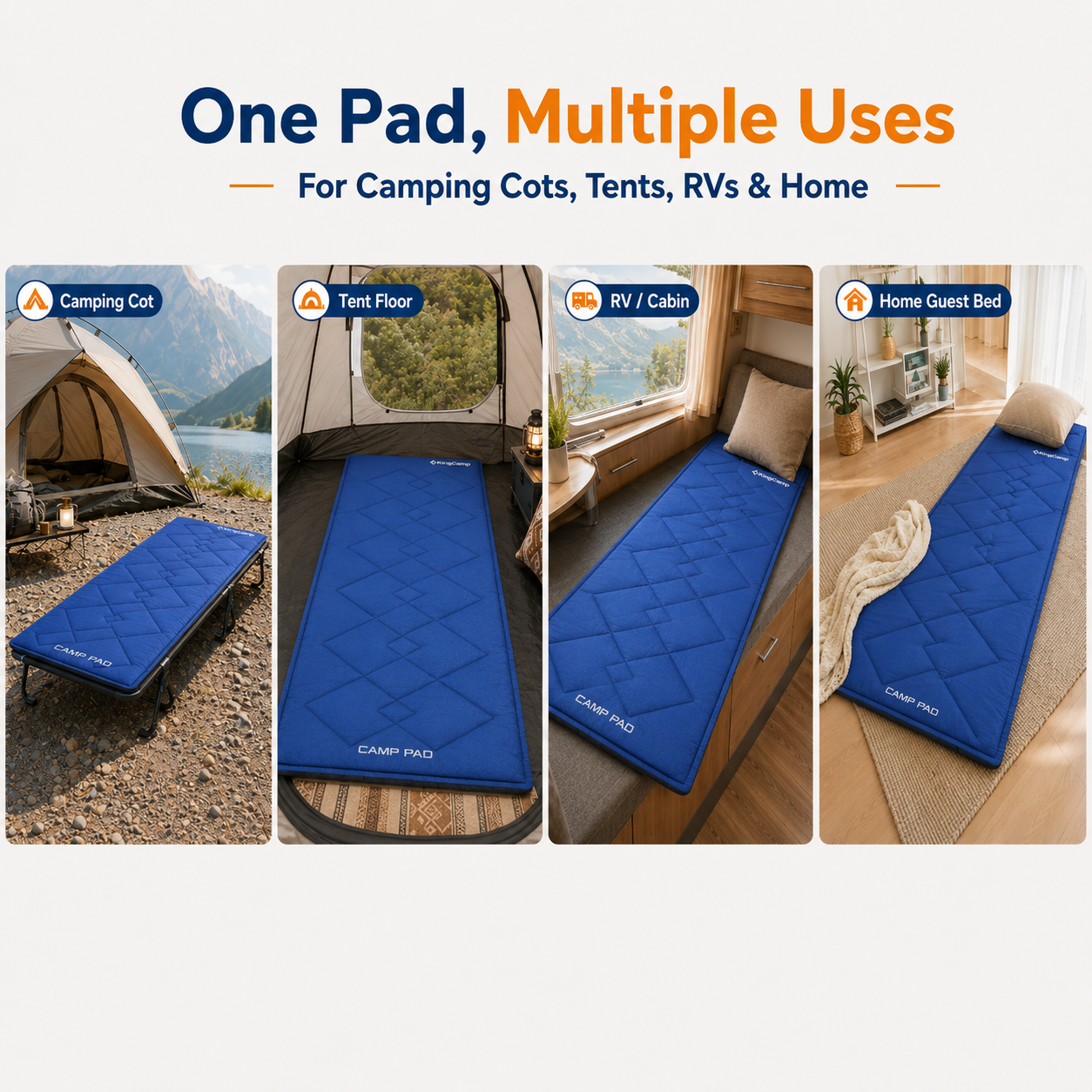 CAMP PAD 350 Quilted Camping Cot Pad