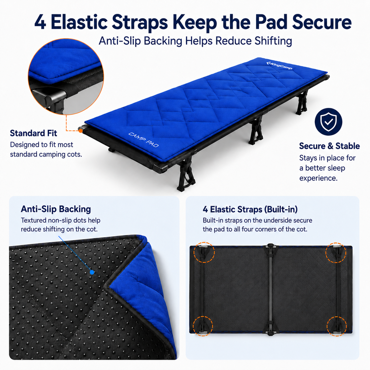 CAMP PAD 350 Quilted Camping Cot Pad