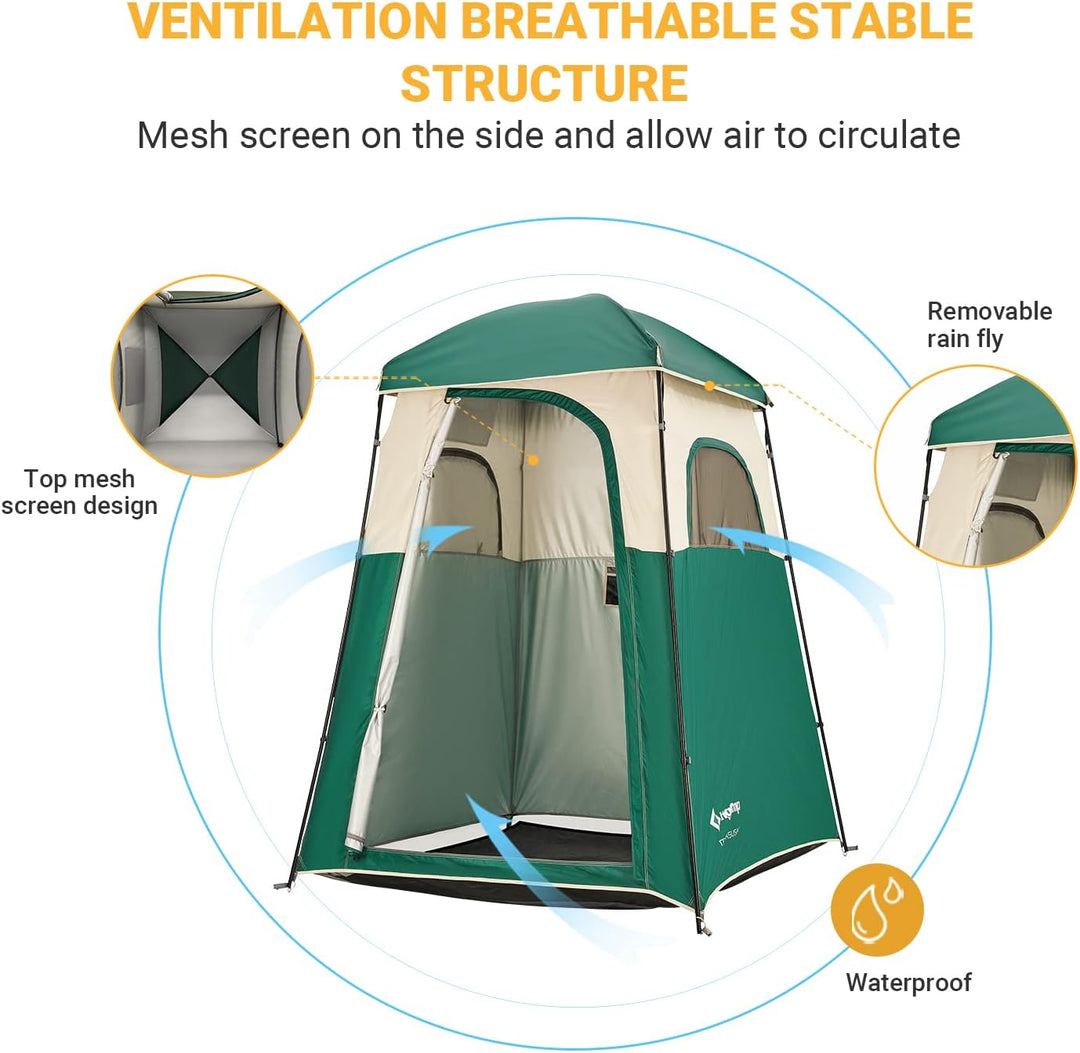 KingCamp Spacious Single Shower Tent Solar Shower Set