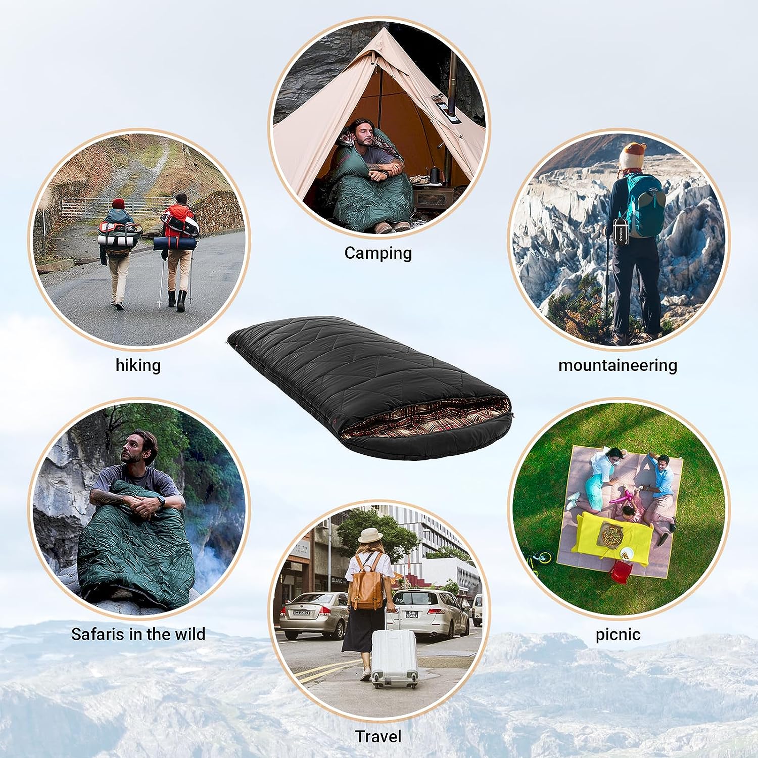 KingCamp Oversized 3 4 Season Sleeping Bag Ultimate Comfort and Warmth for Outdoor Adventures