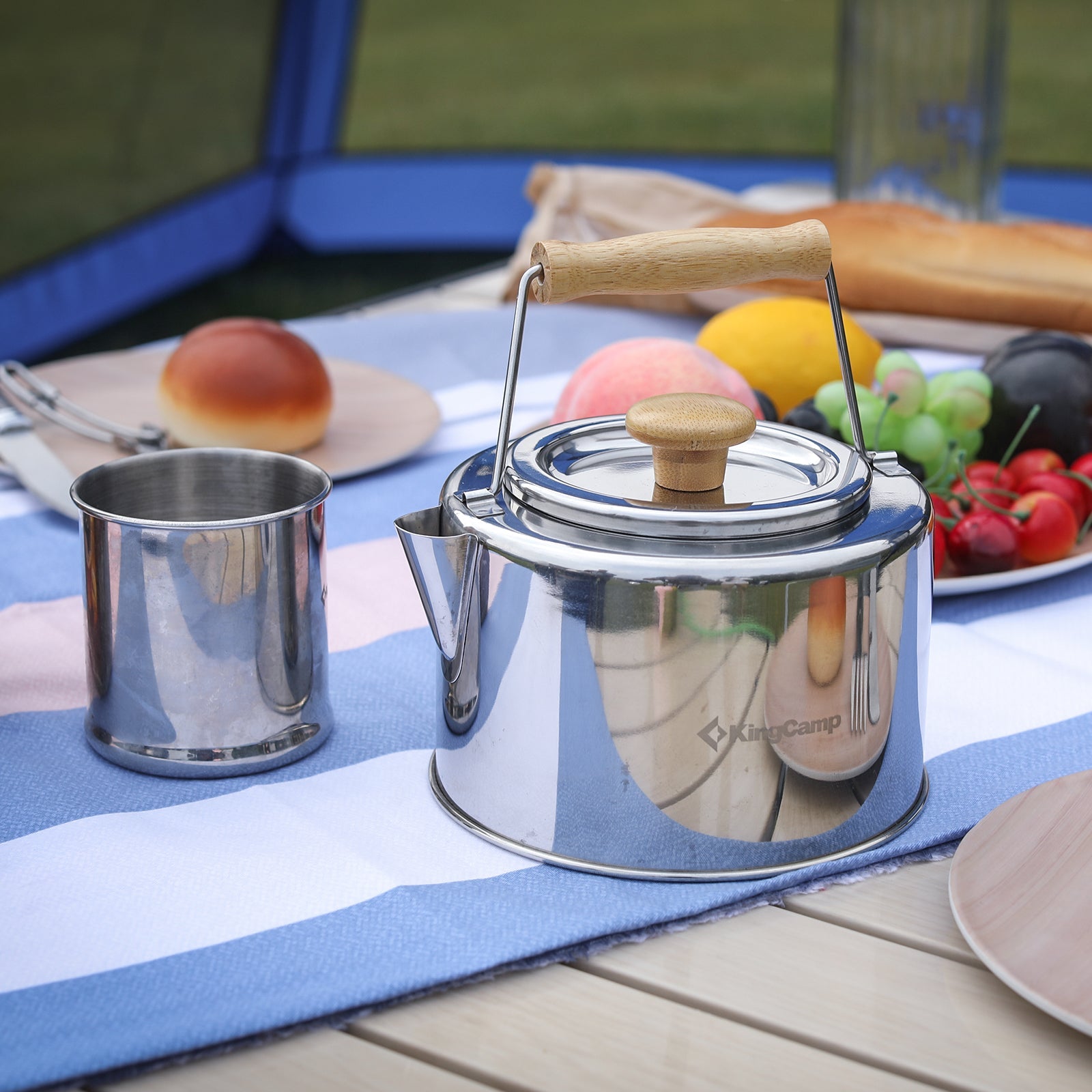 KingCamp 1.2L Stainless Steel Camp Kettle for Comfort Camping