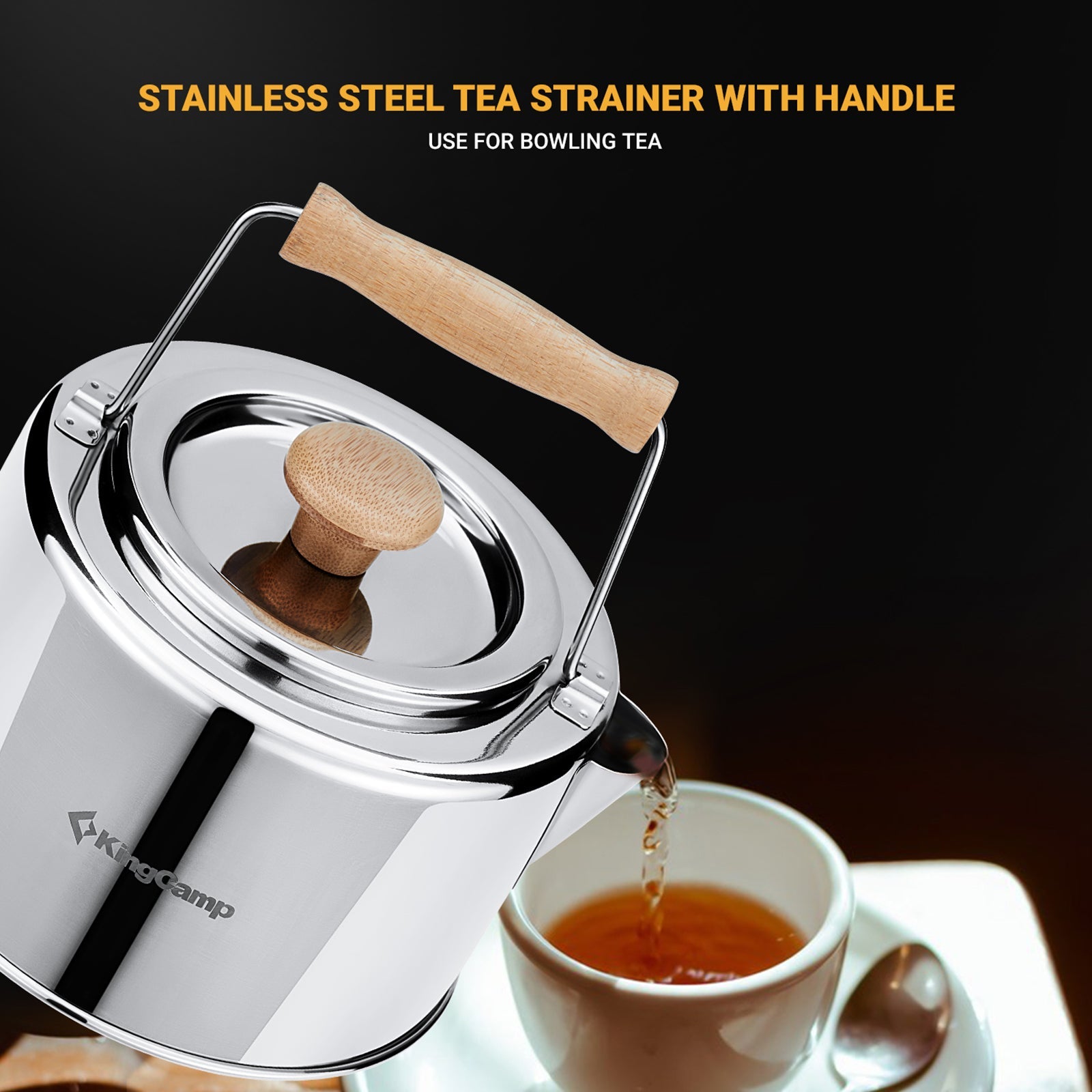 KingCamp 1.2L Stainless Steel Camp Kettle for Comfort Camping