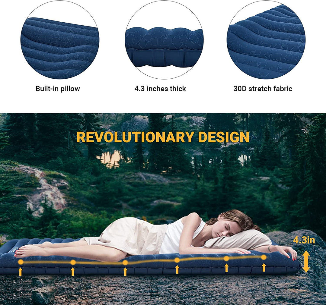 Stretched Inflatable KingCamp Ergonomic Stretching Inflatable Sleeping Pad - Restful Sleep ...