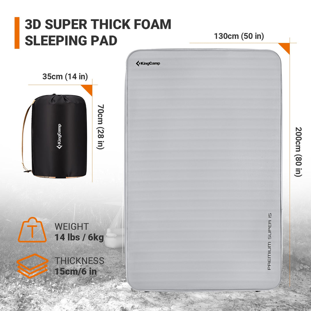Buy 5.9'' Thick Self-Inflating Double Camping Sleeping Pad! – KingCamp