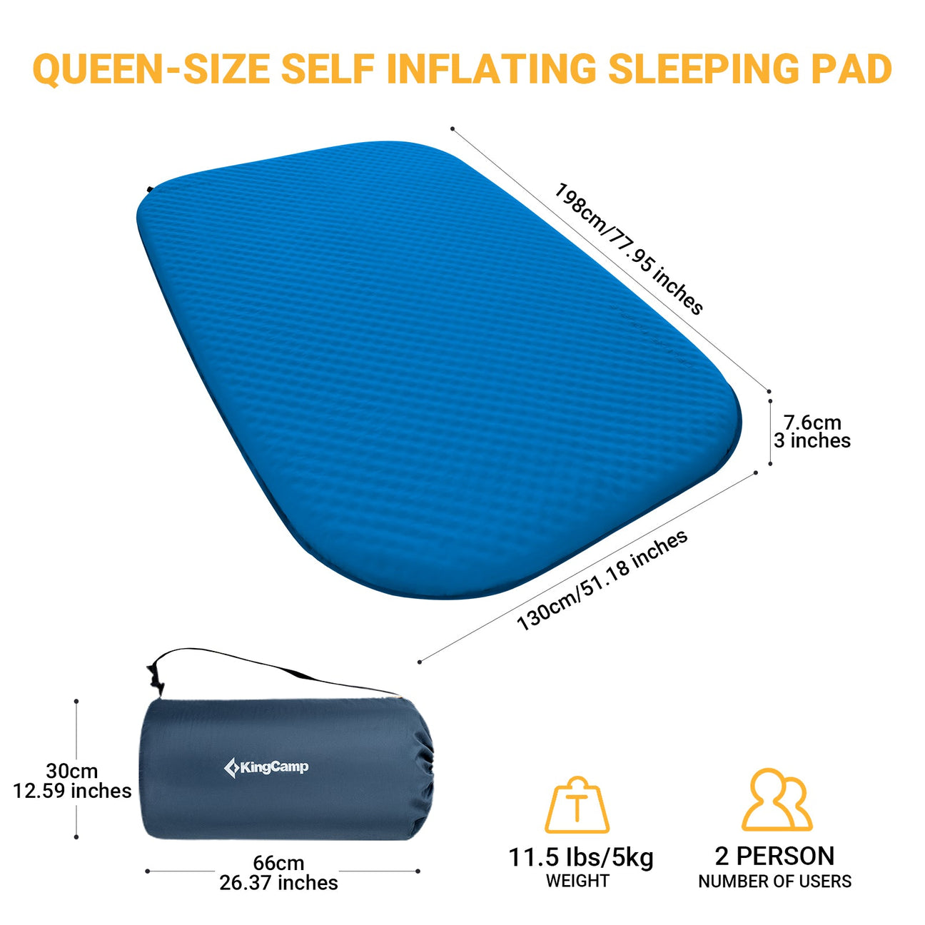 Buy Double Self Inflating Sleeping Pad from KingCamp