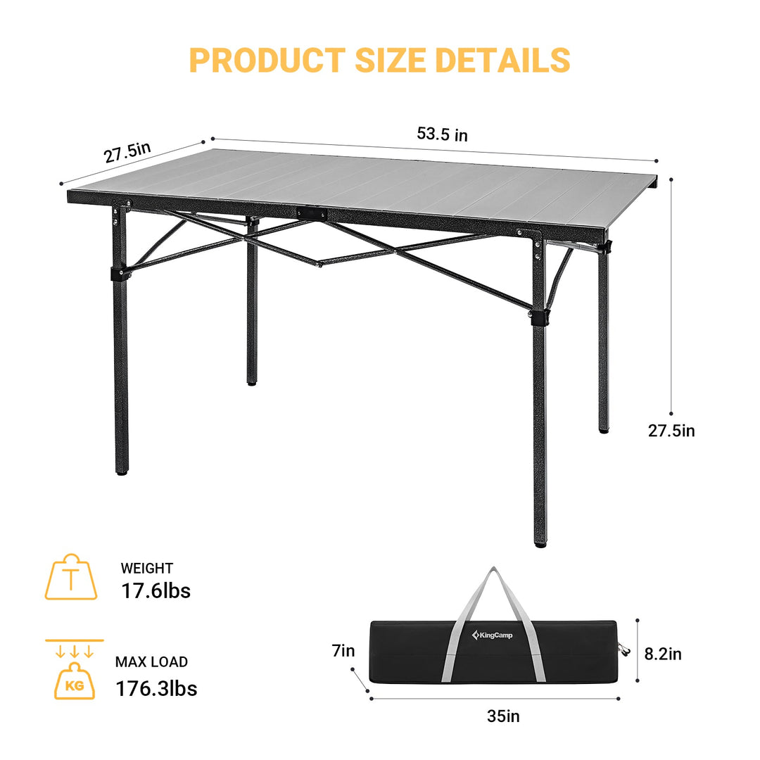 Buy KingCamp Outdoor Folding Roll up Table for 4-6 Person