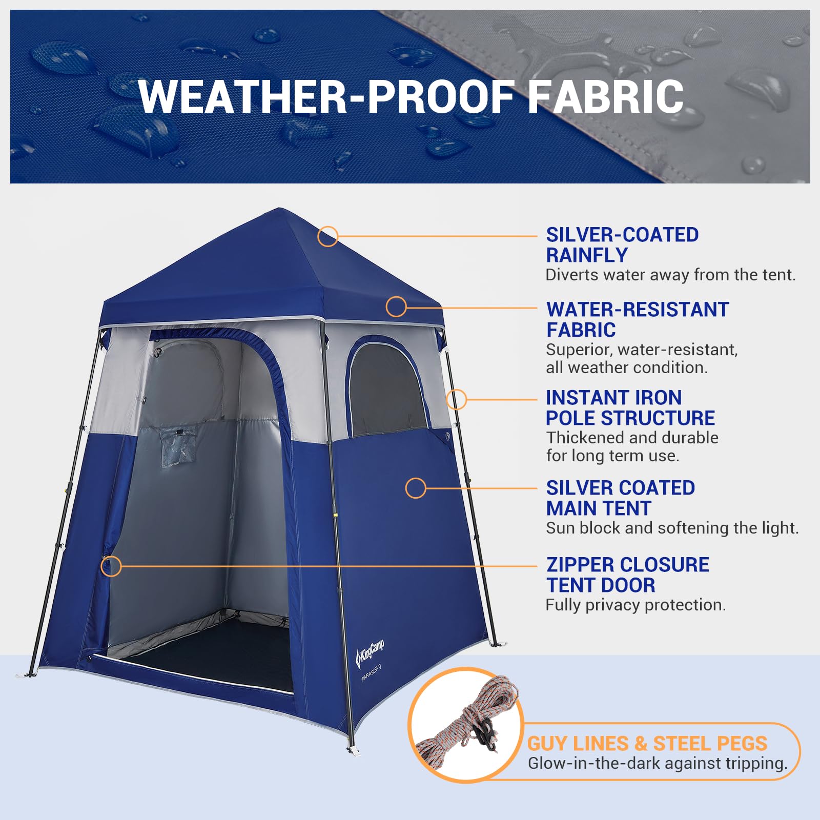 KingCamp Outdoor Shower Tents for Camping Portable Instant Pop Up Pri