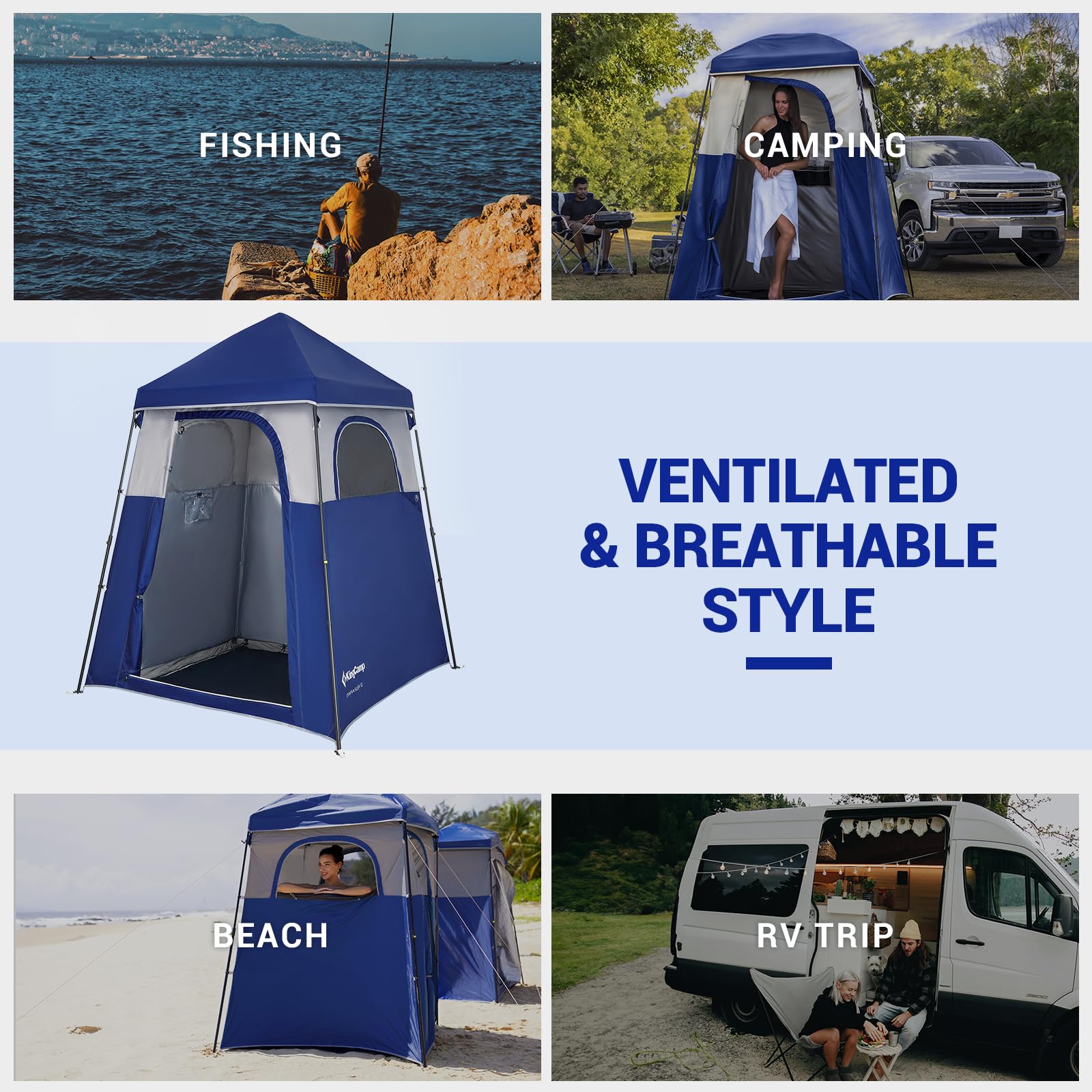 KingCamp Outdoor Shower Tents for Camping Portable Instant Pop Up Privacy Tent 1 Room Bathroom Tent Water Resistant Windproof Changing Tent