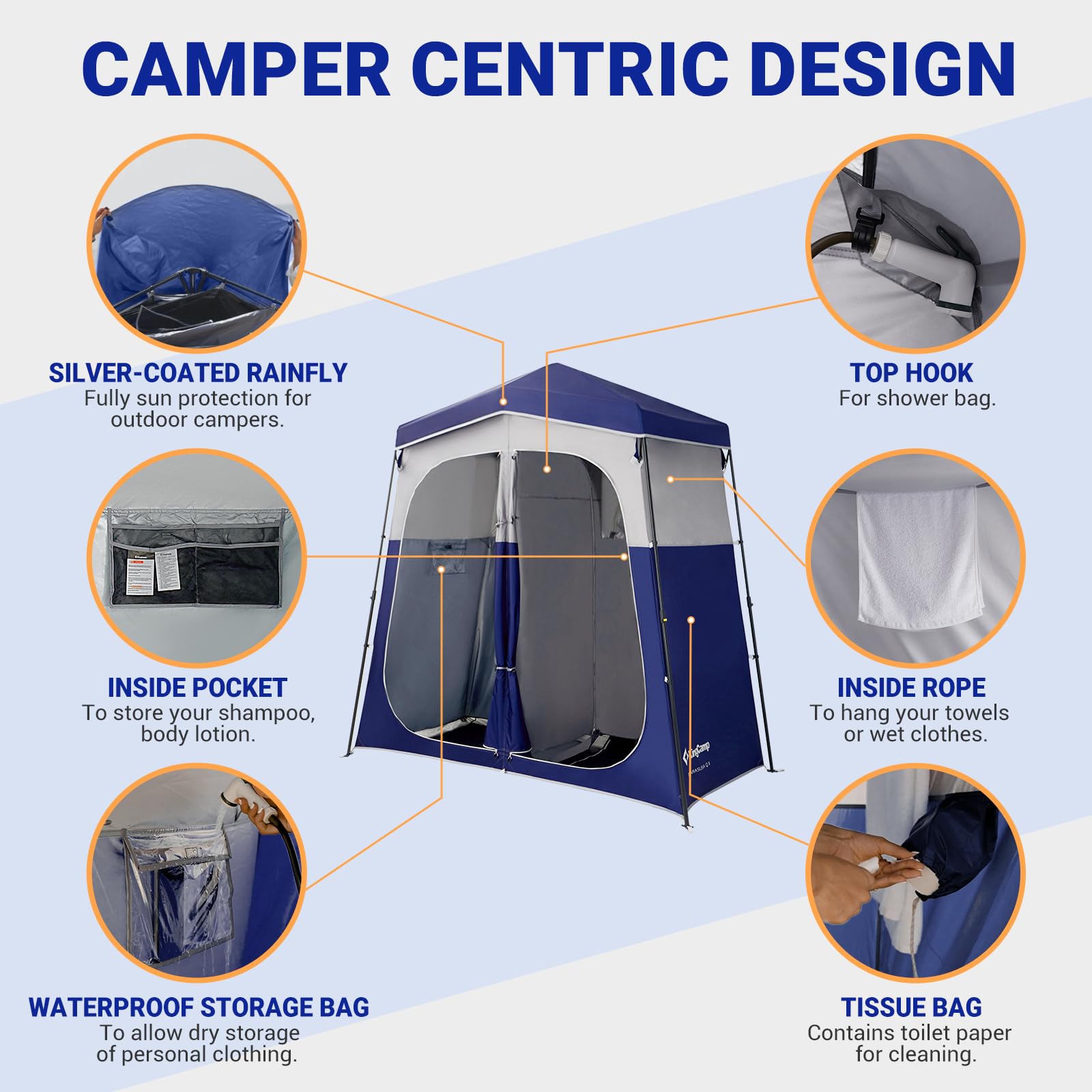 KingCamp Outdoor Shower Tents for Camping