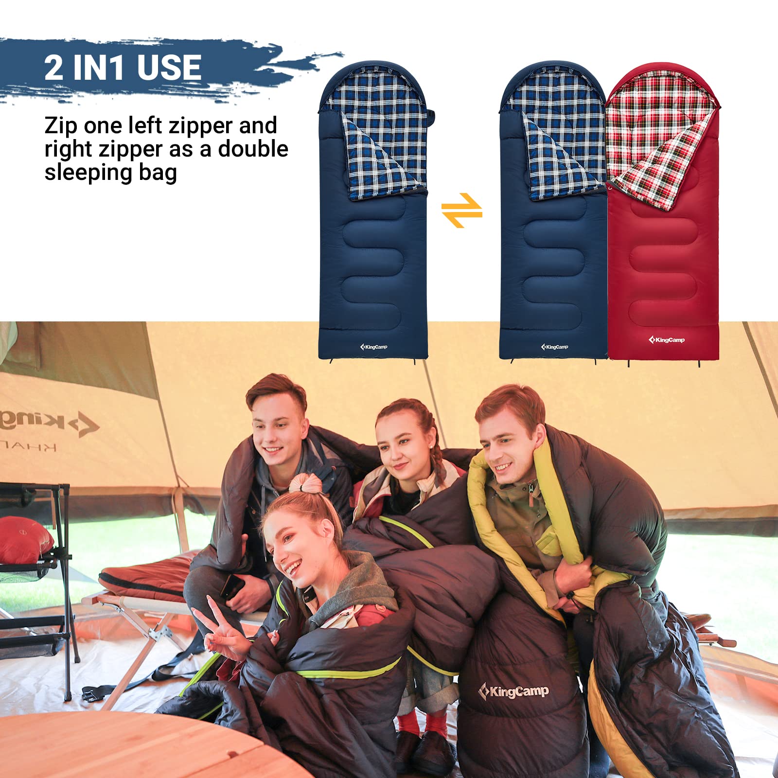 KingCamp CLOUDY 300S Kids Sleeping Bag-Envelope With Hood KingCamp CLOUDY 300S Kids Sleeping Bag-Envelope With Hood