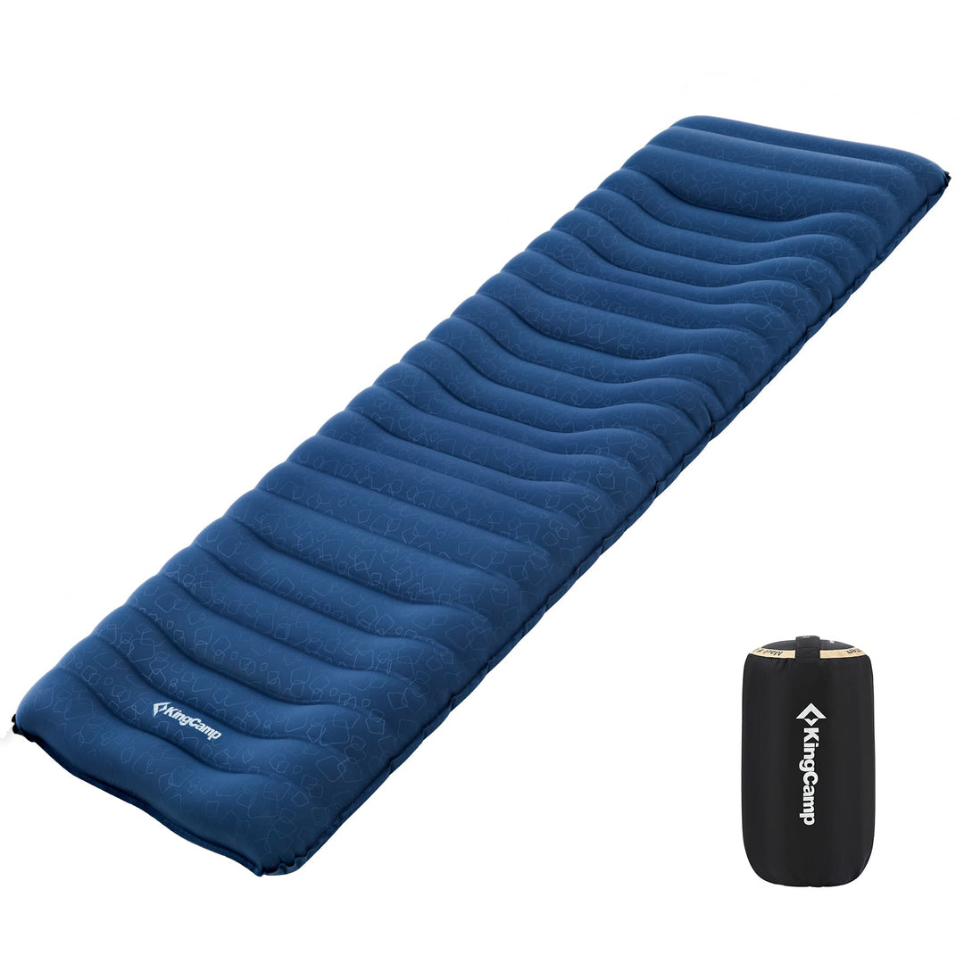 Stretched Inflatable KingCamp Ergonomic Stretching Inflatable Sleeping Pad - Restful Sleep ...